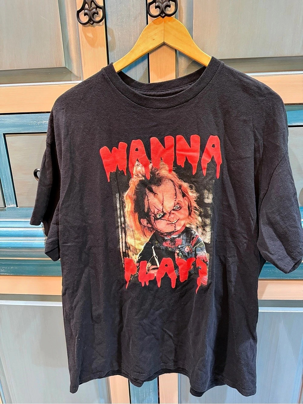 RIPPLE JUNCTION Chucky Wanna Play Graphic T-Shirt Black & Red XL
